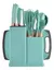 Set 19 Utensilios Cuchillos Cocina Tabla Silicona Madera - comprar online
