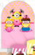 Veste Fácil com Curvatura 1,50 X 2,20 Minions Fundo Rosa com tecido Rosa Bebê atrás - comprar online