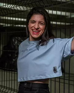 Cropped Oversized Premium - Azul/Azul na internet