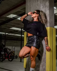 Cropped Oversized Premium - Preto/Lilás - comprar online