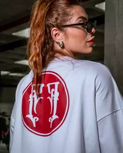Imagem do Cropped Oversized Premium - Branco/Vermelho