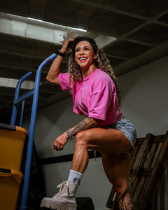 Cropped Oversized Premium - Rosa/Branco na internet
