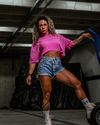 Cropped Oversized Premium - Rosa/Branco - comprar online