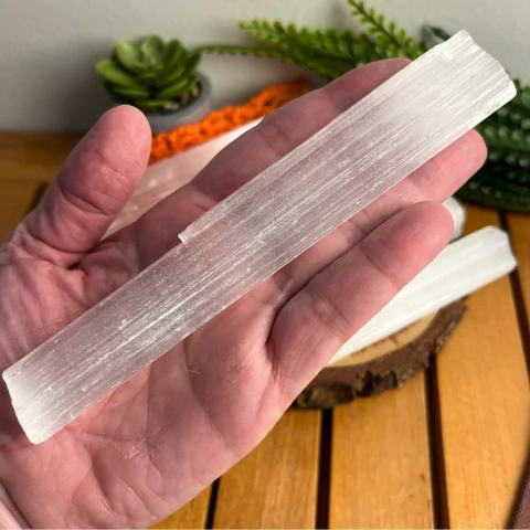 Bastão de Selenita Branca - Limpeza Energética - 65 a 80 g