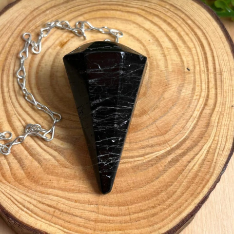 Pêndulo de Turmalina Negra – Pedra Natural
