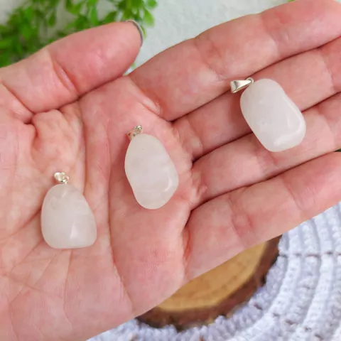 Pingente de Quartzo Branco Rolado - Iluminação e Limpeza