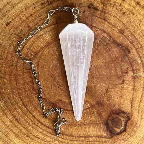 Pêndulo de Selenita - Pedra Natural