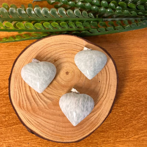 Pingente de Amazonita Coração - Mudança e Adaptação