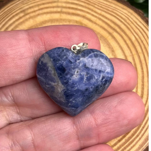 Pingente de Sodalita Coração - Direcionamento e Autoconhecimento