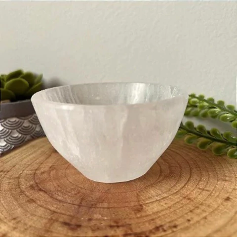 Tigela de Selenita Natural - Bowl de Selenita - 7 cm