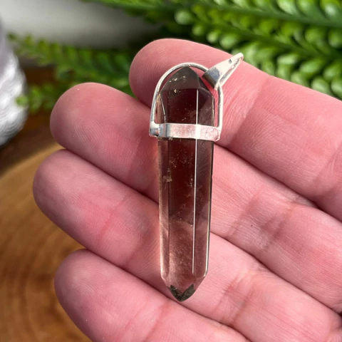 Pingente Biterminado de Quartzo Fumê - Pedra Natural