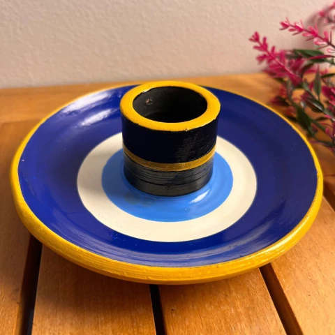 Incensário Defumador de Cerâmica Olho Grego