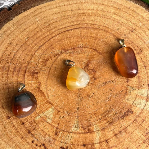 Pingente de Ágata de Fogo Rolada - Flexibilidade e Vitalidade - comprar online