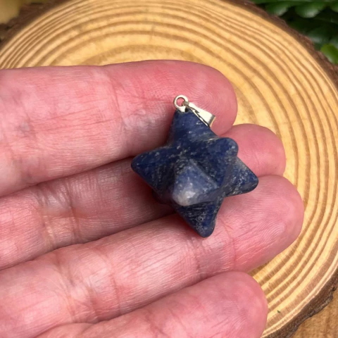 Pingente Merkabah de Sodalita - Pedra Natural