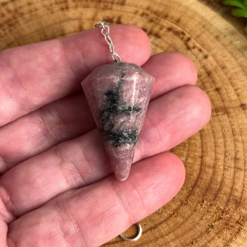 Pêndulo de Rodonita - Pedra Natural