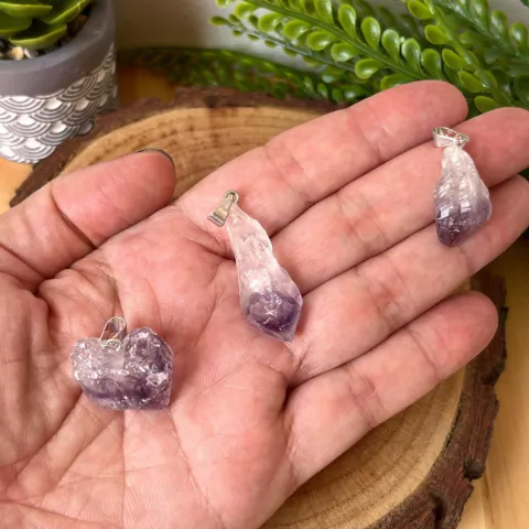 Pingente de Ametista Bruta - Transmutação