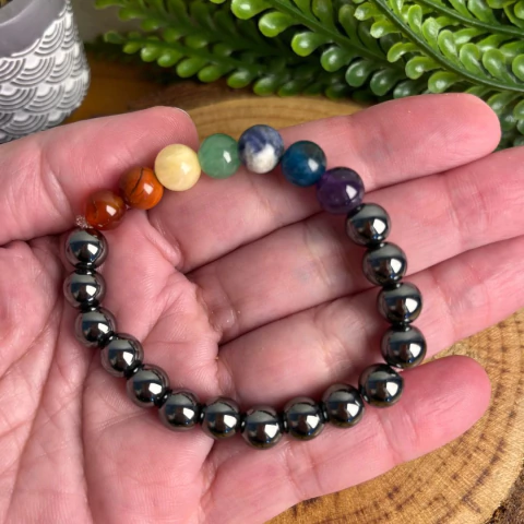 Pulseira 7 Ckakras Hematita