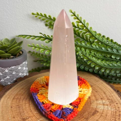 Ponta de Selenita Natural - 10 cm