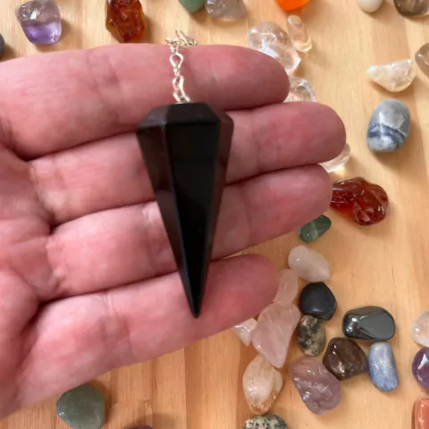 Pêndulo de Obsidiana Negra - Pedra Natural