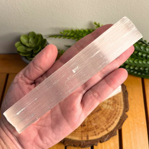 Bastão de Selenita Branca - Limpeza Energética - 110 a 120 g