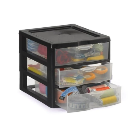 Gaveteiro Pequeno c/3 Gavetas Preto Nitron 004/3P