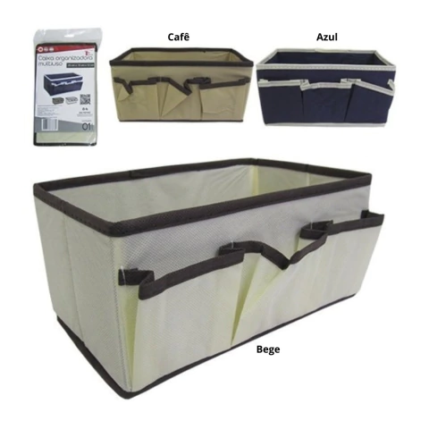 Caixa Organizadora 25x15cm Top House TRC7876 Cor Bege