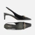 AREZZO SCARPIN VERNIZ SALTO BAIXO SLINGBACK METAL - loja online