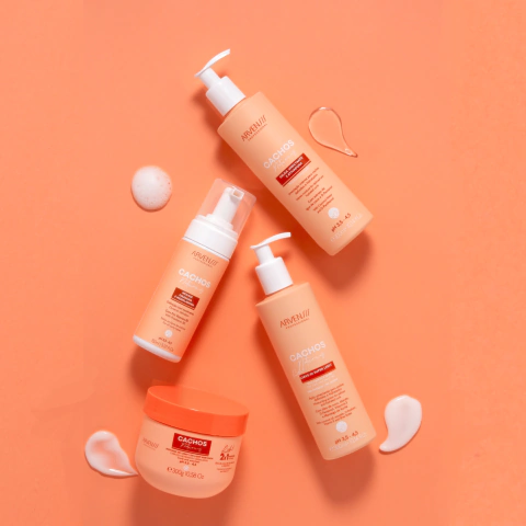 Kit Finalização Cachos Naturais Light - Geleia 300ml + Mousse 150ml + Leave-in 300ml + Máscara 2X1 300g - Arvensis
