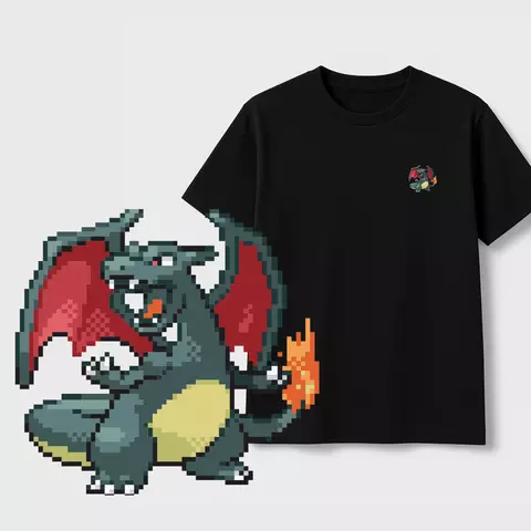 Remera Pokemon - 006 Charizard Shiny | Edición Pixel Art - comprar online