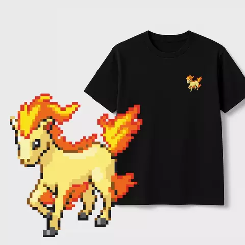 Remera Pokemon - 077 Ponyta Edición Pixel Art - comprar online