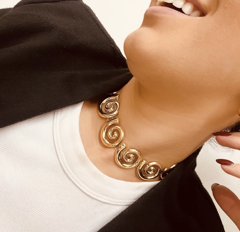 Choker caracóis - Dourado