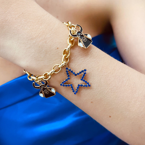 Pulseira boi caprichoso com 3 pingentes - comprar online