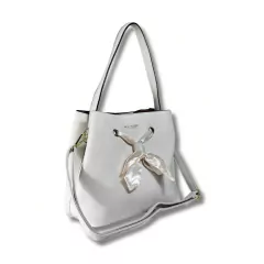 Bolsa Feminina Branca com Lenço e 3 Repartições - comprar online
