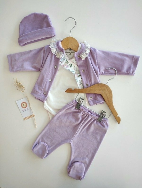 Conjunto plush broderie lila - comprar online