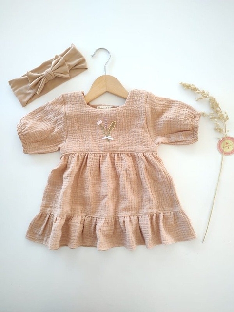 Vestido tussor beige - comprar online