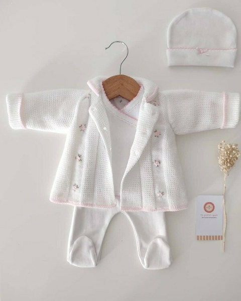 Ajuar pima picot + Tapadito rosa - comprar online