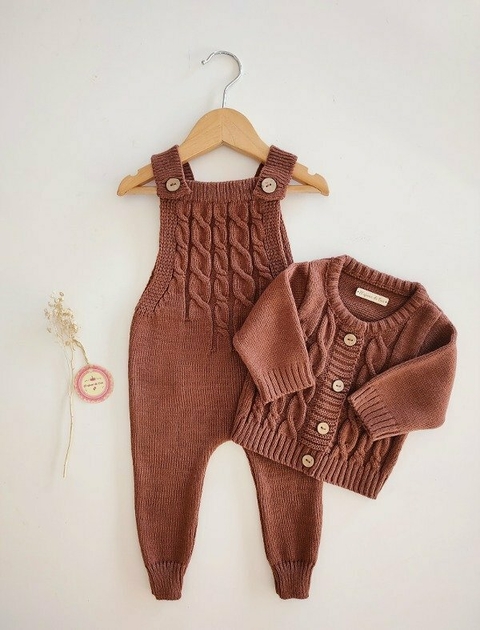 Jardinero + Saquito Amapola (Chocolate) - comprar online