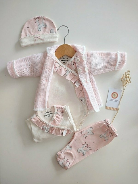 Ajuar romántico unicornios rosa +Tapado - comprar online