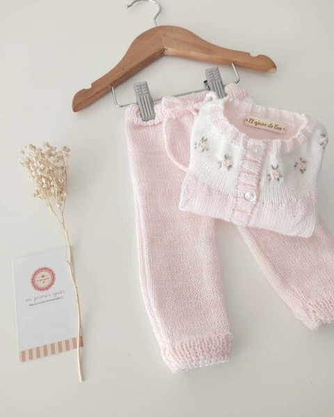Conjunto tejido rococó (Rosa) - comprar online