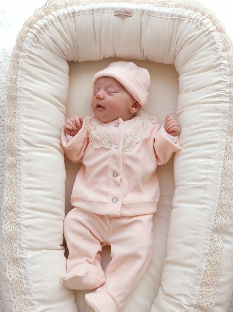 Conjunto plush broderie durazno - comprar online
