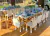 Set de Mesa blanca y 10 sillas de figuras en internet