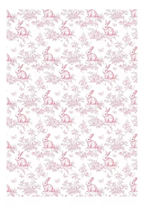 Decalque Hidro Transfer - Toile de Jouy Coelho Rosa P - comprar online