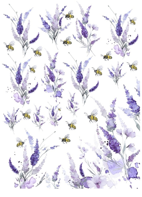 Decalque Hidro Transfer - Lavandas aquarela - comprar online