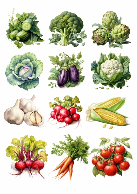 Decalque Hidro Transfer - Legumes e verduras - comprar online