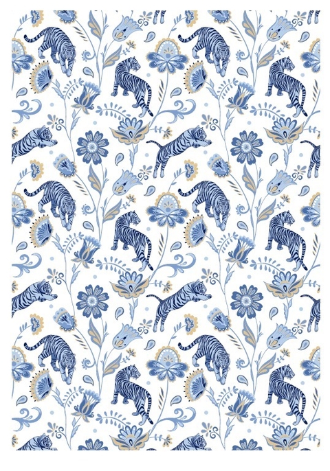 Decalque Hidro Transfer - Tigre Azul - comprar online
