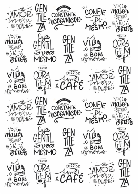 Decalque Hidro Transfer - Frases - Café - comprar online