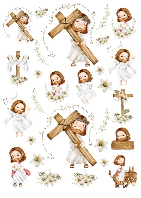 Decalque Hidro Transfer - Páscoa Cristã Jesus Cruz 1 - comprar online
