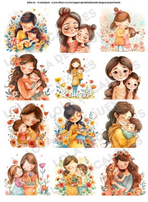 Decalque Hidro Transfer - Dia das Mães - Abraço de Mãe - comprar online