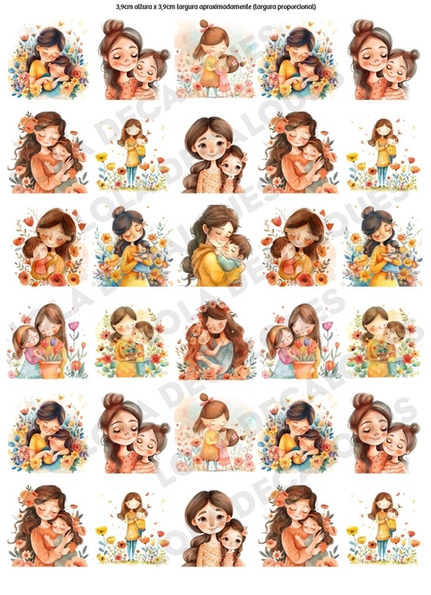 Decalque Hidro Transfer - Dia das Mães - Abraço de Mãe P - comprar online