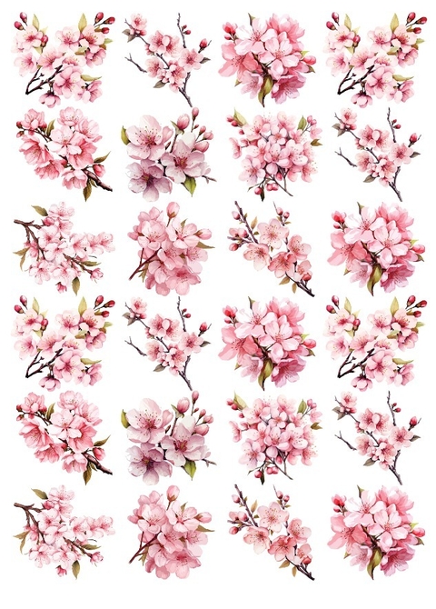 Decalque Hidro Transfer - Flores de Cerejeira - comprar online